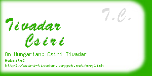 tivadar csiri business card